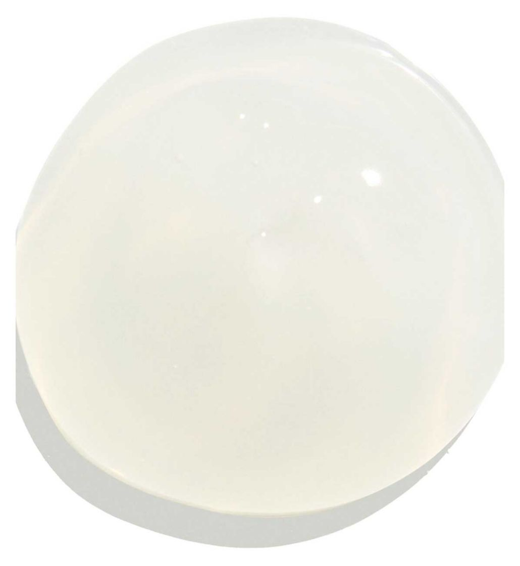 A single smooth, rounded translucent dome-shaped object in a milky off-white color, shown on a plain white background with a soft shadow underneath.
