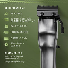 Wahl Professional Cordless Legend Hair Clipper Limited Edition Olive Green