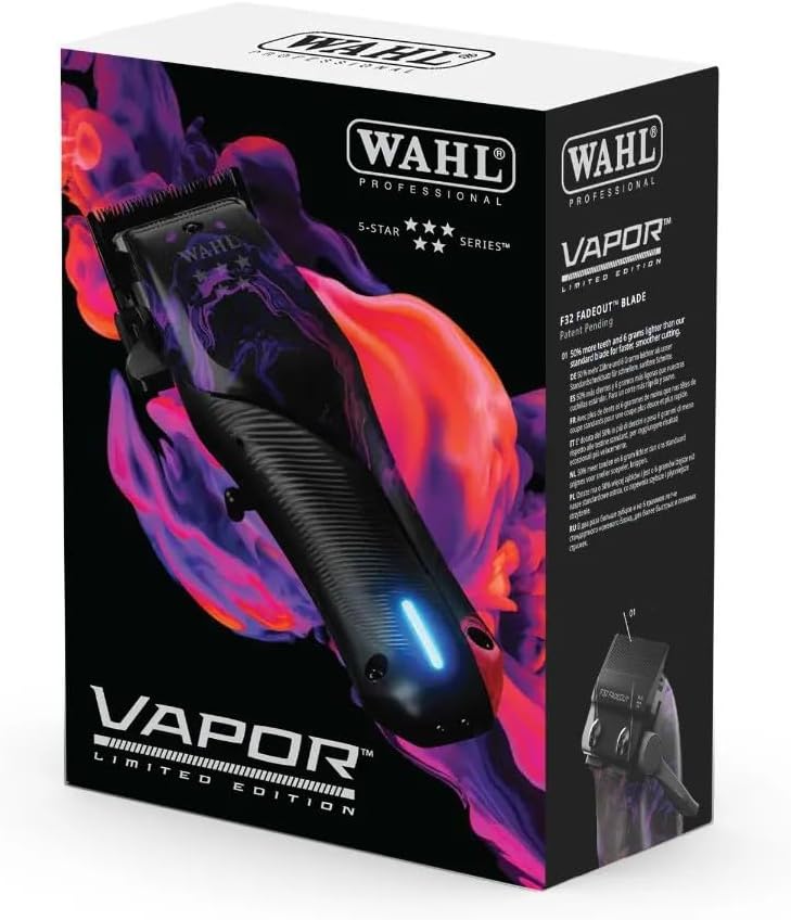 Wahl Vapor Limited Edition Cordless Hair Clipper - Purple and Black