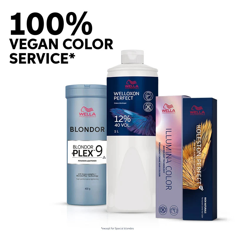 Wella hair care products with branding on a white background