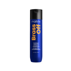 Blue bottle with black lid. Brass Off shampoo 300ml for neutralizing brunettes.