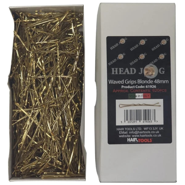 Hair Tools Waved Grips 48mm Blonde - Strong Professional Hair Pins 620 Pack