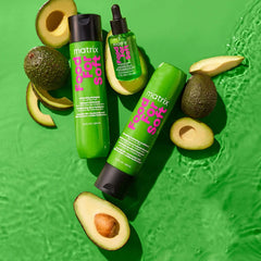 Food for soft promotion banner with avocados in the back ground  