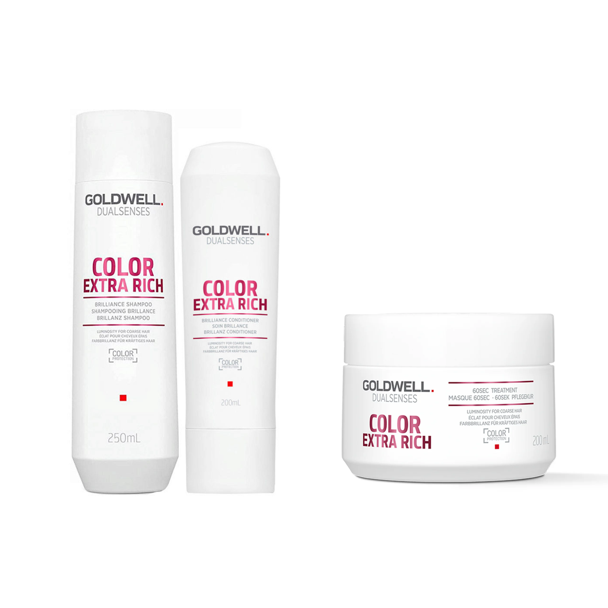 Goldwell - Color  Extra Rich - Shampoo 250ml & Conditioner 200ml & Treatment 200ml