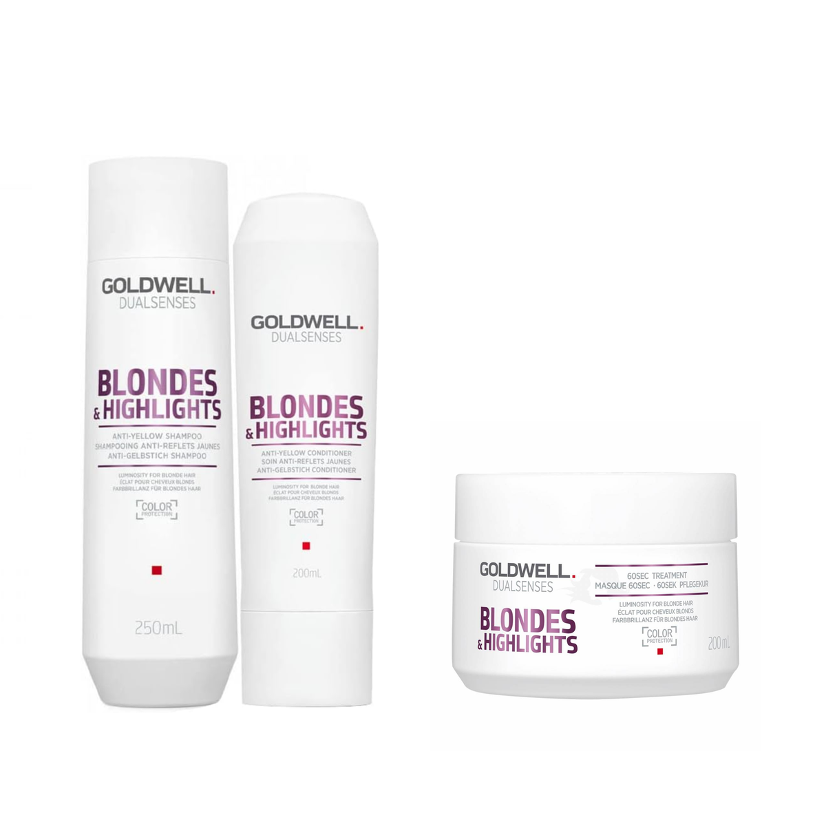 Goldwell - Blonde & Highlights - Shampoo 250ml & Conditioner 200ml & Treatment 200ml