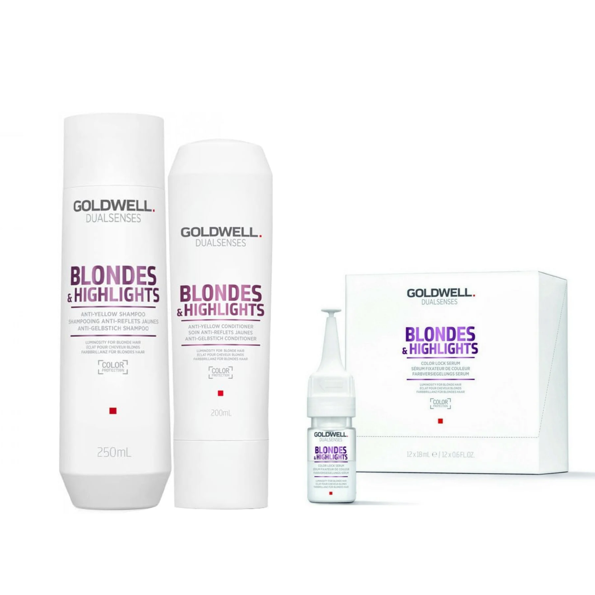 Goldwell - Blonde & Highlights - Shampoo 250ml & Conditioner 200ml & Lock Serum