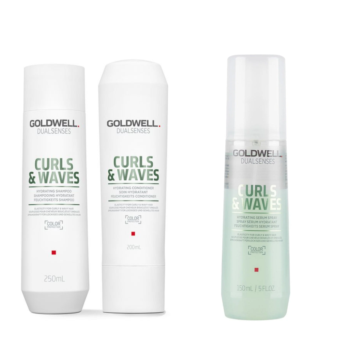 Goldwell - Curls & Waves - Shampoo 300ml & Conditioner 200ml & Serum Spray