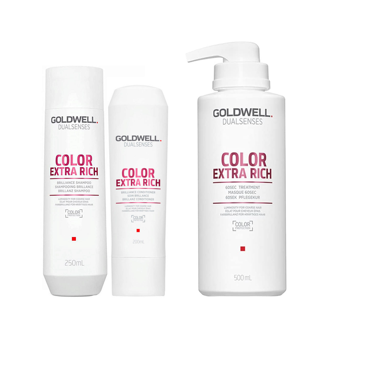 Goldwell - Color  Extra Rich - Shampoo 250ml & Conditioner 200ml & Treatment 500ml