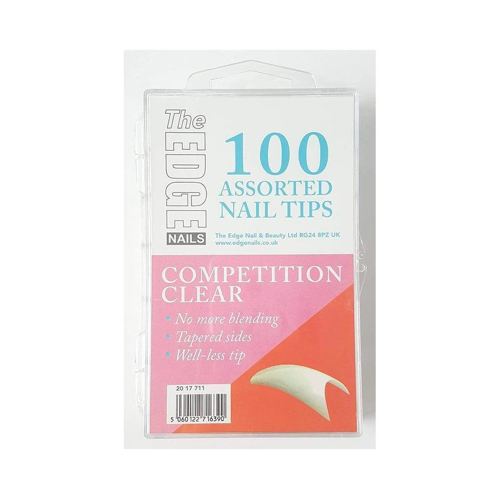 The Edge Assorted Competition Clear Nail Tips 100pk