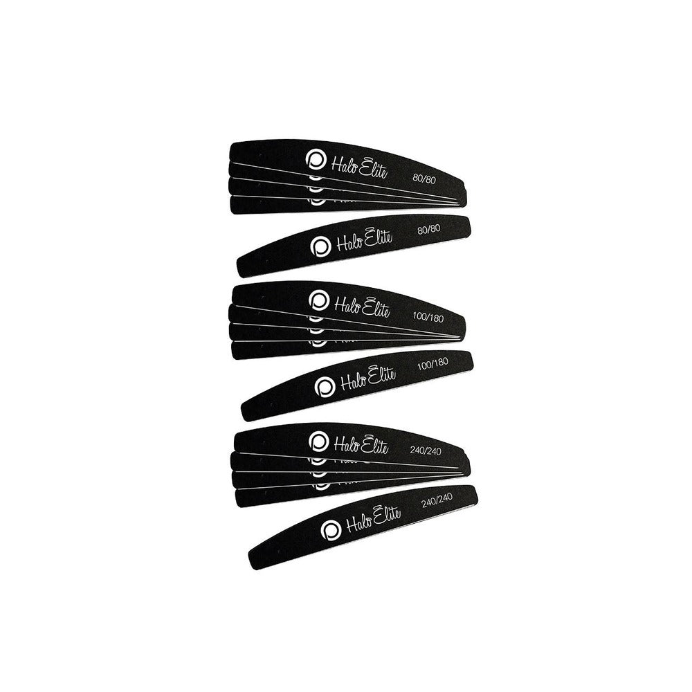 Halo Elite Nail Files - Mixed Black 15pk