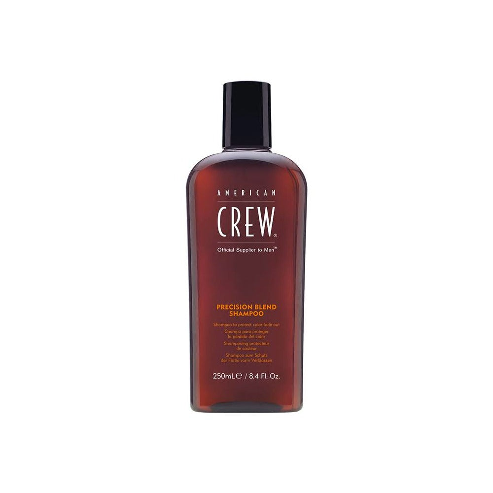 A bottle of American Crew Precision Blend Shampoo, 250ml.